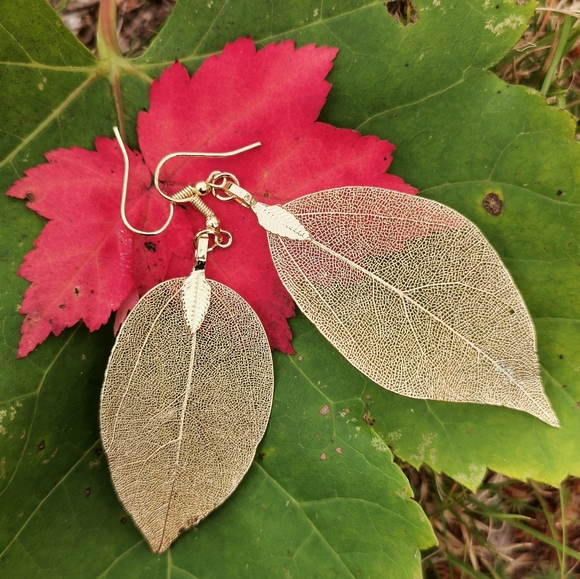 Natural leaf dipped in 24k yellow gold - Picture 2 of 7